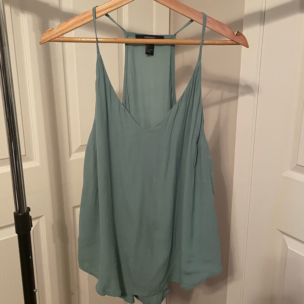 F21 Mint Blue Racerback Camisole Top